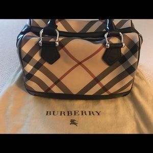 Burberry Nova Check Bowling Bag AUTH with tags
